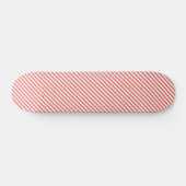 Diagonal pattern of pink and white stripes persoonlijk skateboard (Horizontaal)