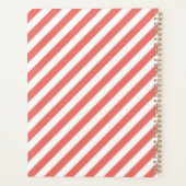 Diagonal pattern of pink and white stripes planner (Achterkant)