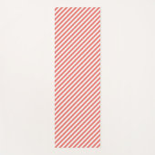 Diagonal pattern of pink and white stripes yogamat (Voorkant)