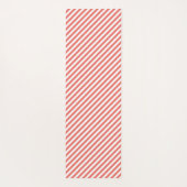 Diagonal pattern of pink and white stripes yogamat (Achterkant)