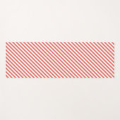 Diagonal pattern of pink and white stripes yogamat (Voorkant (horizontaal))
