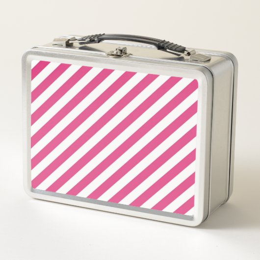 Diagonal pink and white stripes pattern (Voorkant)