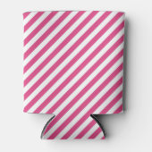 Diagonal pink and white stripes pattern blikjeskoeler (Voorkant)