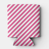 Diagonal pink and white stripes pattern blikjeskoeler (Achterkant)