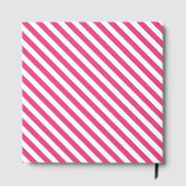 Diagonal pink and white stripes pattern gastenboek (Achterkant)