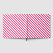 Diagonal pink and white stripes pattern gastenboek (Volledig)