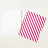 Diagonal pink and white stripes pattern planner (Display)