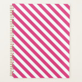 Diagonal pink and white stripes pattern planner (Voorkant)