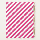 Diagonal pink and white stripes pattern planner (Achterkant)