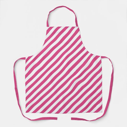 Diagonal pink and white stripes pattern schort (Voorkant)