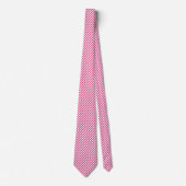 Diagonal pink and white stripes pattern stropdas (Voorkant)