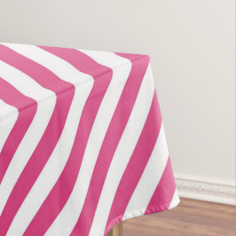 Diagonal pink and white stripes pattern tafelkleed