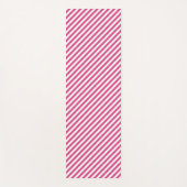 Diagonal pink and white stripes pattern yogamat (Voorkant)