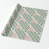 Diagonal Pixel Heart Pattern Cadeaupapier (Uitgerold)