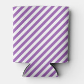 Diagonal purple and white stripes pattern blikjeskoeler (Voorkant)