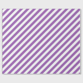 Diagonal purple and white stripes pattern cadeaupapier (Vlak)