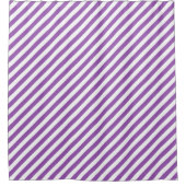 Diagonal purple and white stripes pattern douchegordijn (Voorkant)