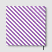 Diagonal purple and white stripes pattern gastenboek (Achterkant)