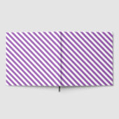 Diagonal purple and white stripes pattern gastenboek (Volledig)