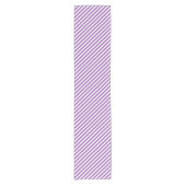 Diagonal purple and white stripes pattern korte tafelloper (Voorkant)