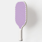 Diagonal purple and white stripes pattern pickleball paddle (Links)