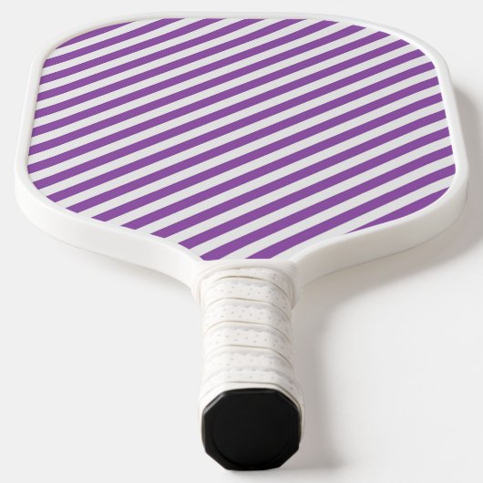 Diagonal purple and white stripes pattern pickleball paddle (Laagn)