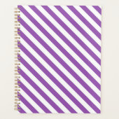 Diagonal purple and white stripes pattern planner (Voorkant)