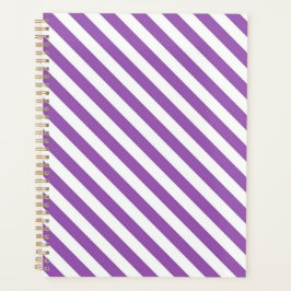 Diagonal purple and white stripes pattern planner