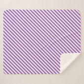 Diagonal purple and white stripes pattern sherpa deken (Voorkant (horizontaal))