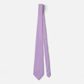 Diagonal purple and white stripes pattern stropdas (Voorkant)
