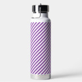 Diagonal purple and white stripes pattern waterfles (Rechts)