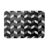Diagonal Rectangles Black Dark Gray Badmat (Voorkant)