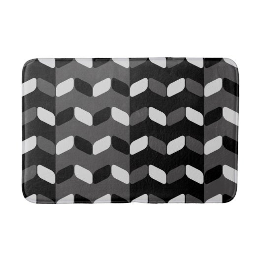 Diagonal Rectangles Black Dark Gray Badmat (Voorkant)