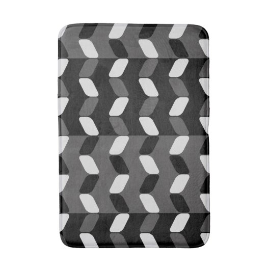 Diagonal Rectangles Black Dark Gray Badmat (Voorkant Verticaal)