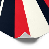 Diagonal Red and Black Stripes on light Beige  Poster (Hoek)