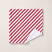 Diagonal red and white stripes pattern bad handdoek (Wasdoekje)