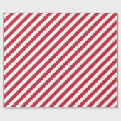Diagonal red and white stripes pattern cadeaupapier (Vlak)