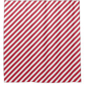 Diagonal red and white stripes pattern douchegordijn (Voorkant)