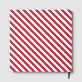 Diagonal red and white stripes pattern gastenboek (Achterkant)