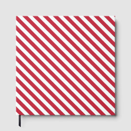 Diagonal red and white stripes pattern gastenboek