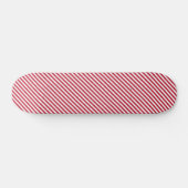 Diagonal red and white stripes pattern persoonlijk skateboard (Horizontaal)