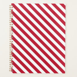 Diagonal red and white stripes pattern planner