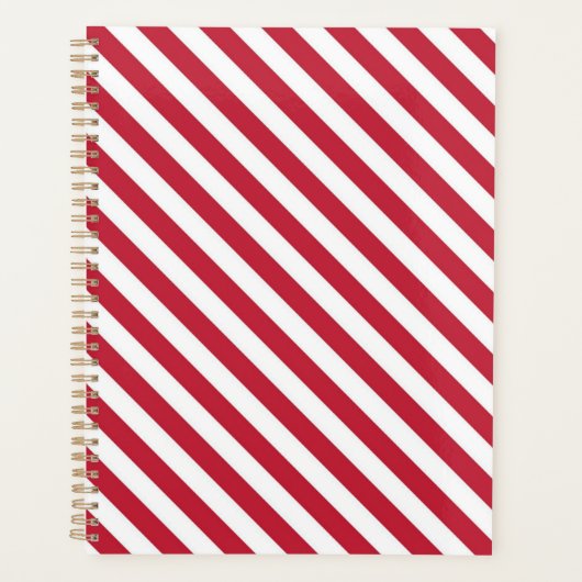 Diagonal red and white stripes pattern planner (Voorkant)