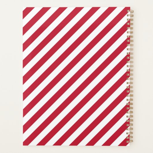 Diagonal red and white stripes pattern planner (Achterkant)