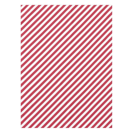 Diagonal red and white stripes pattern tafelkleed (Voorkant)