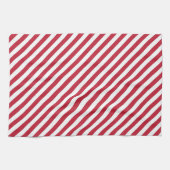 Diagonal red and white stripes pattern theedoek (Horizontaal)