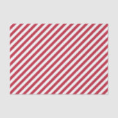Diagonal red and white stripes pattern tissuepapier (Voorkant)