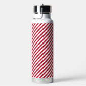 Diagonal red and white stripes pattern waterfles (Rechts)