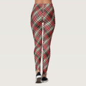 Diagonal Red Black Green Plaid Fabric Leggings (Achterkant)