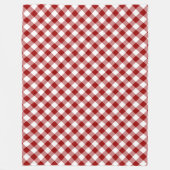 Diagonal Red en White Gingham Pset Fleece Deken (Voorkant)